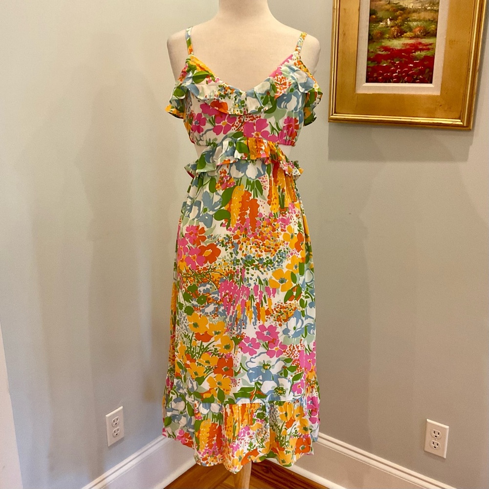 Rails Vietta Cutout Floral Midi Dress NWT Size Small – Day Garden Print‎